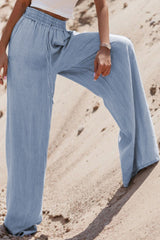 LIZAKOSHT  -  Drawstring Wide Leg Jeans