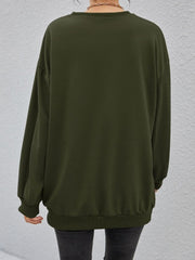LIZAKOSHT  -  Stereoscopic Letter Round Neck Long Sleeve Sweatshirt