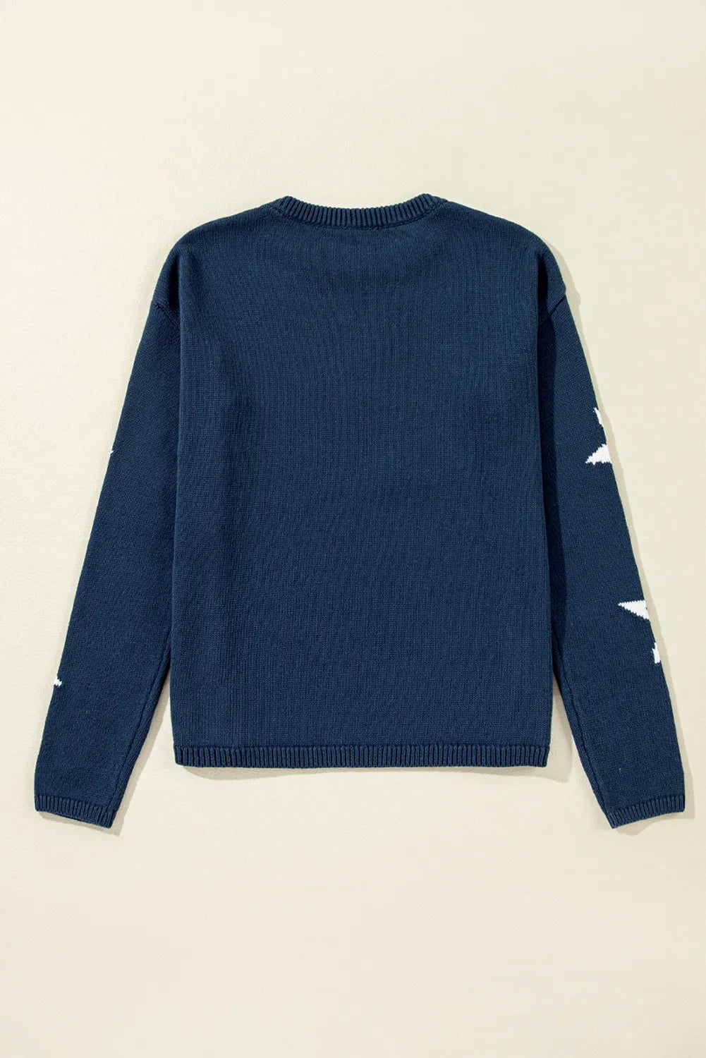 LIZAKOSHT  -  Star Round Neck Long Sleeve Sweater