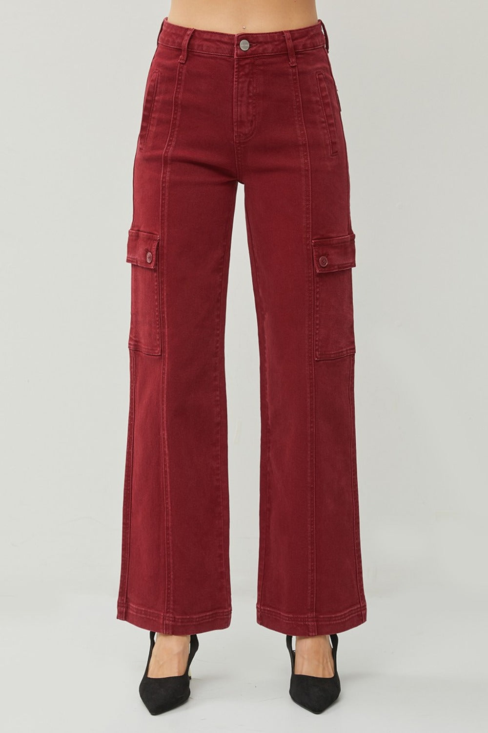 LIZAKOSHT  -  Full Size High Rise Wide Leg Cargo Jeans