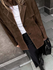 LIZAKOSHT  -  Lapel Collar Button Up Jacket