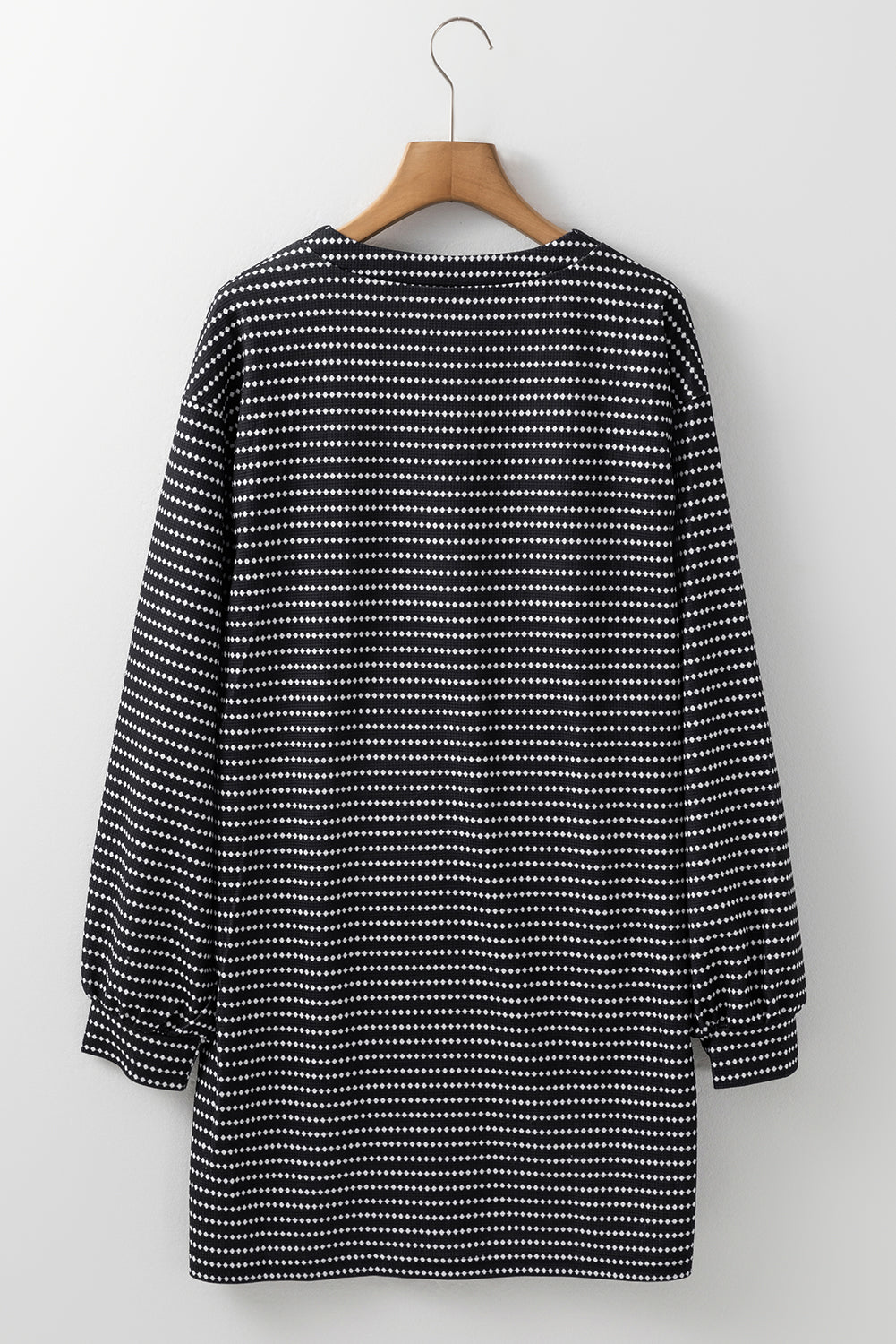 LIZAKOSHT  -  Striped V-Neck Long Sleeve Mini Dress