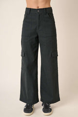LIZAKOSHT  -  Mittoshop Wide Leg High Waist Pants with Cargo Pockets