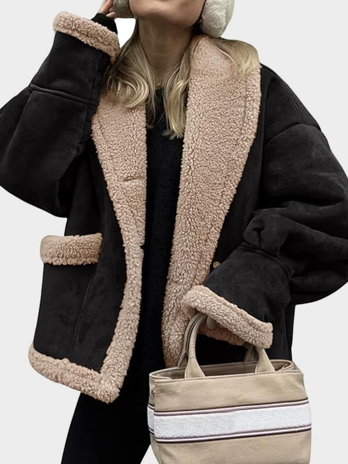 LIZAKOSHT  -  Collared Neck Long Sleeve Jacket