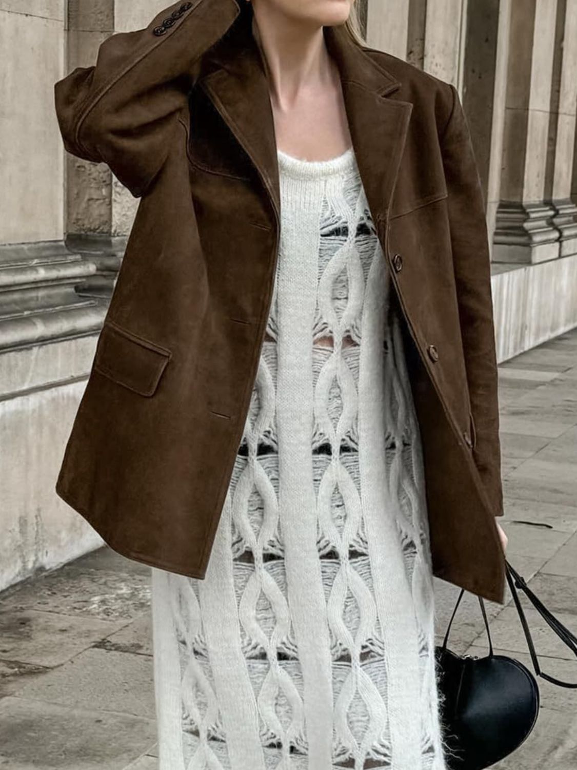 LIZAKOSHT  -  Lapel Collar Button Up Jacket