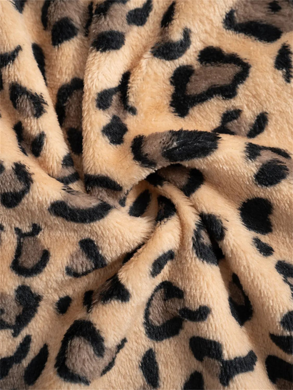 LIZAKOSHT  -  Leopard Wide Leg Plush Pants