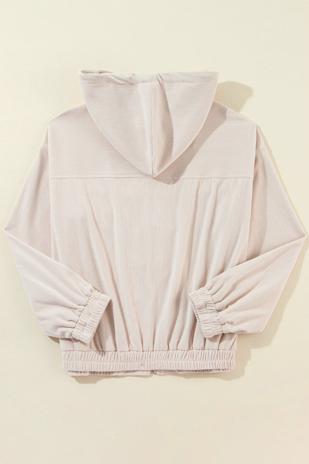 LIZAKOSHT  -  Pocketed Zip Up Long Sleeve Hooded Jacket