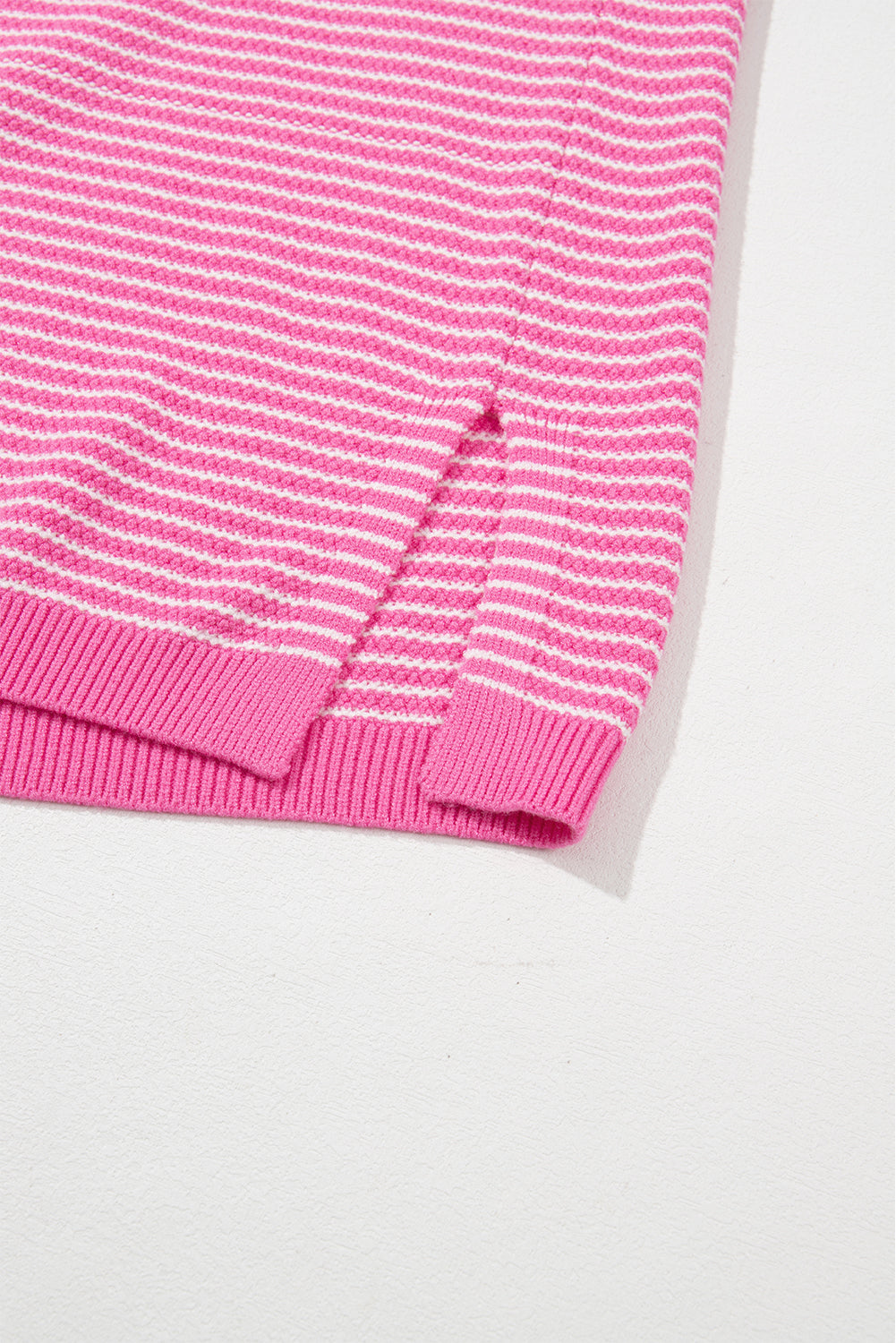 LIZAKOSHT  -  Striped V-Neck Dropped Shoulder Sweater
