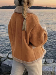 LIZAKOSHT  -  Collared Neck Long Sleeve Jacket