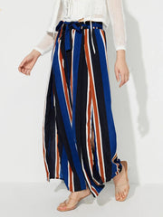 LIZAKOSHT  -  Side Slit Contrast Wide Leg Pants