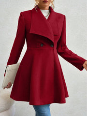 LIZAKOSHT  -  Collared Neck Button Up Long Sleeve Coat