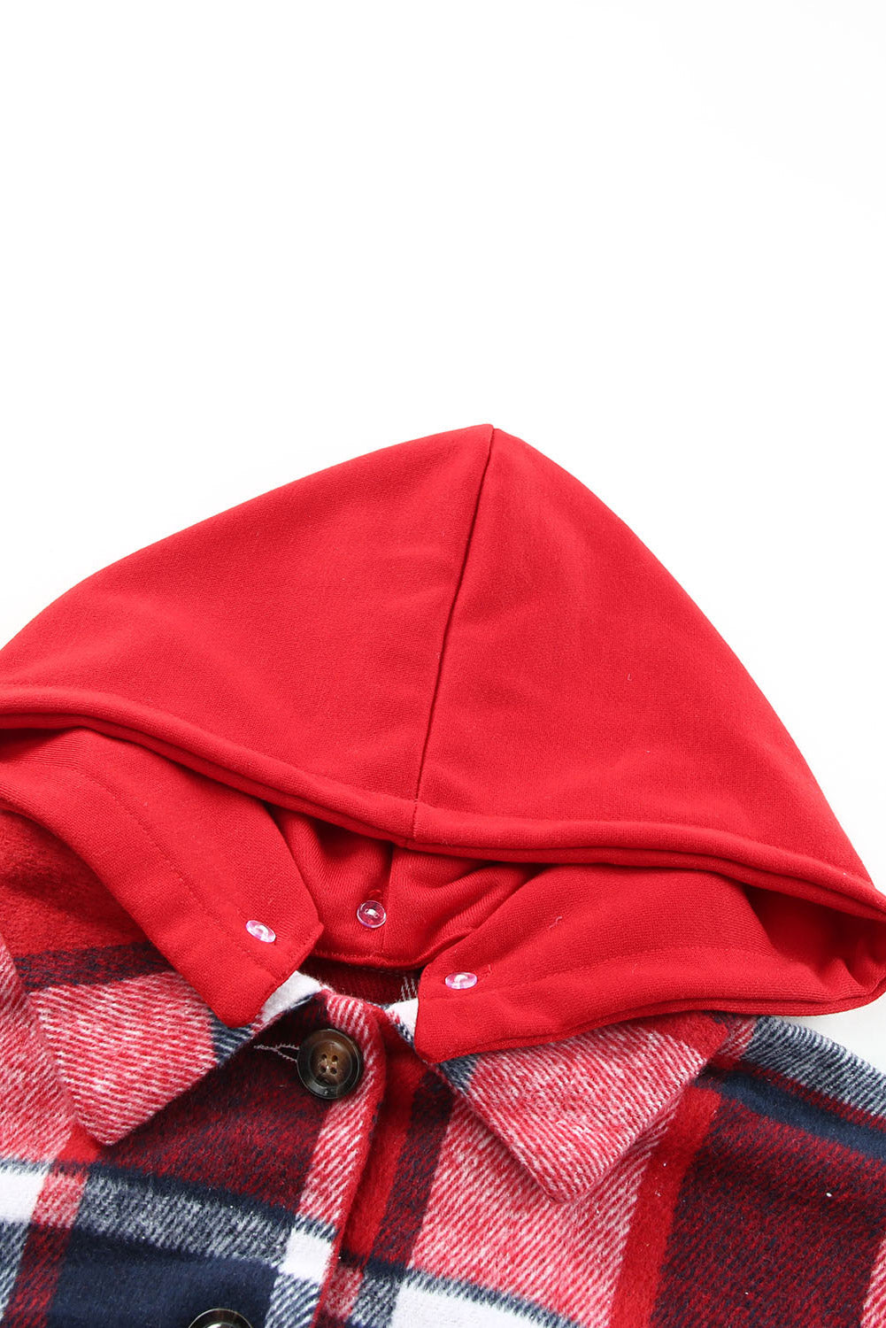 LIZAKOSHT  -  Plaid Button Up Hooded Shacket