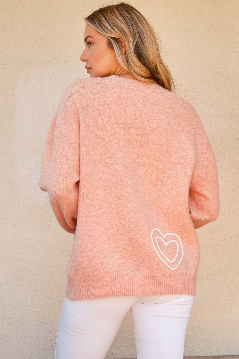 LIZAKOSHT  -  And The Why WIFEY & Heart Round Neck Sweater