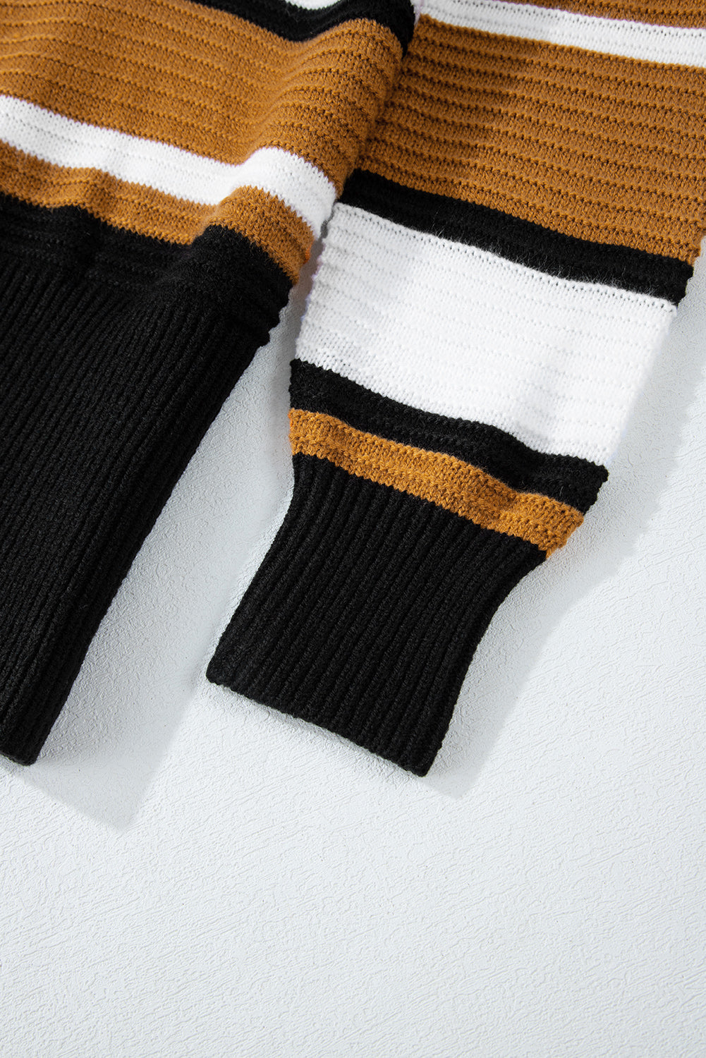 LIZAKOSHT  -  Contrast Stripes V Neck Long Sleeve Sweater