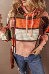 LIZAKOSHT  -  Drawstring Color Block Mock Neck Sweater