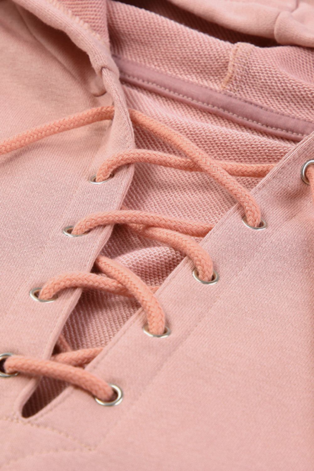 LIZAKOSHT  -  Lace Up Long Sleeve Hoodie