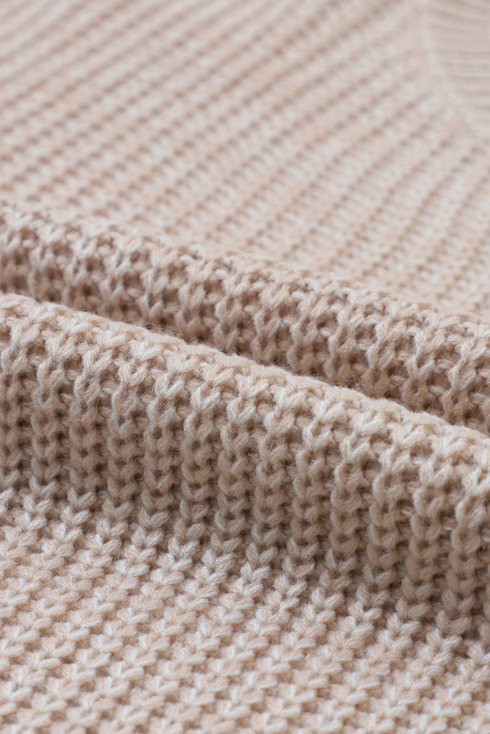 LIZAKOSHT  -  Cable-Knit Round Neck Dropped Shoulder Sweater