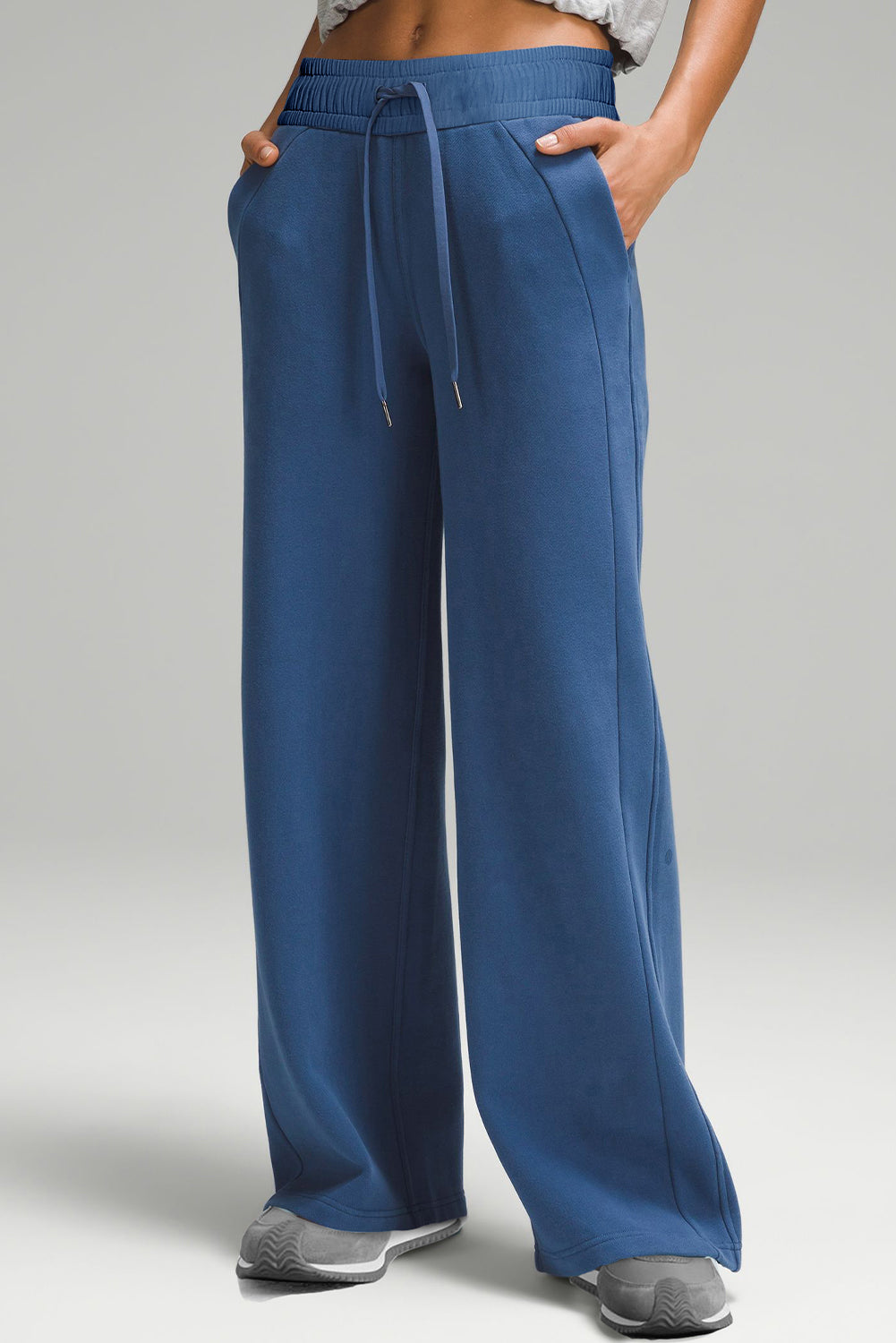 LIZAKOSHT  -  Drawstring Elastic Waist Straight Leg Pants