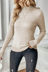 LIZAKOSHT  -  Mock Neck Long Sleeve Sweater