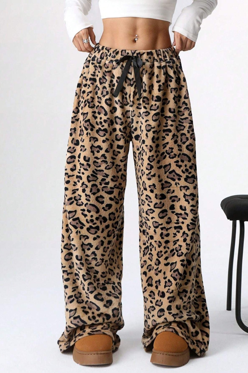 LIZAKOSHT  -  Leopard Wide Leg Pants