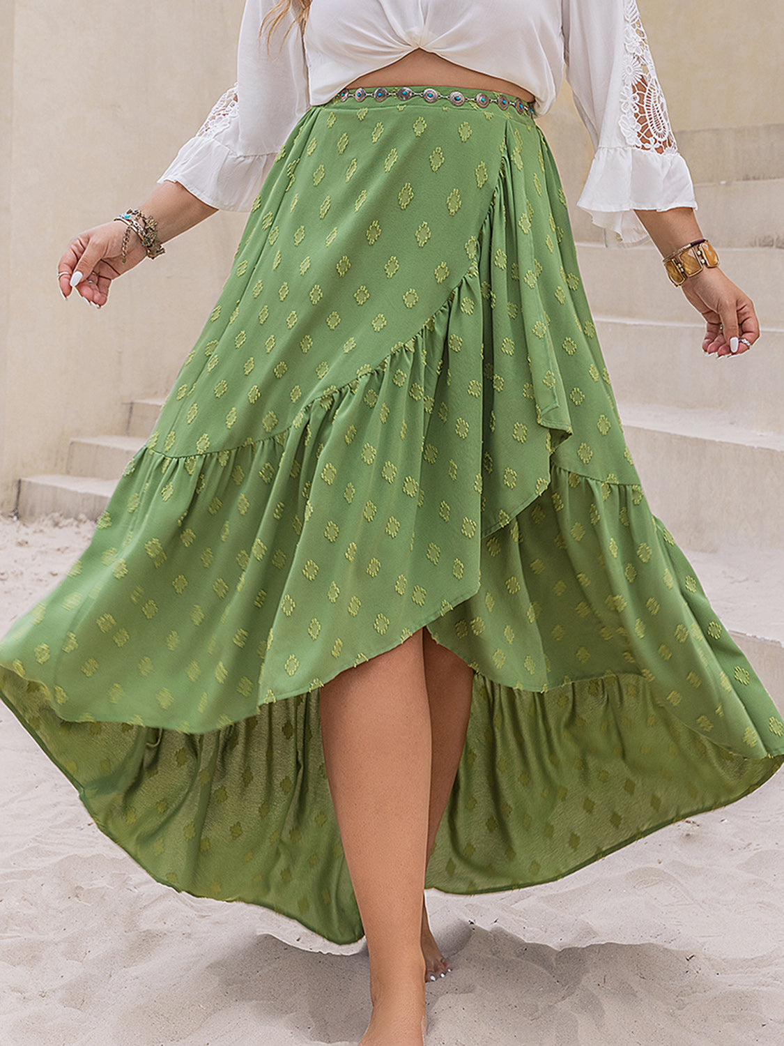 LIZAKOSHT  -  Plus Size High-Low Skirt