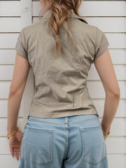 LIZAKOSHT  -  Devine Collared Neck Short Sleeve Shirt