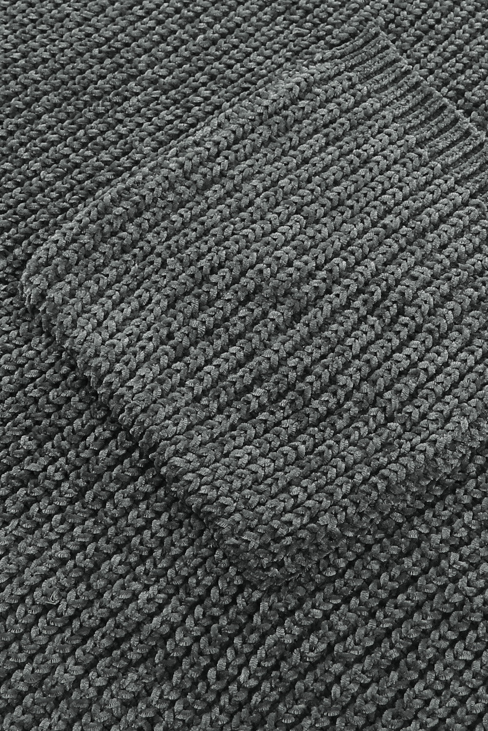 LIZAKOSHT  -  Distressed Round Neck Drop Shoulder Sweater