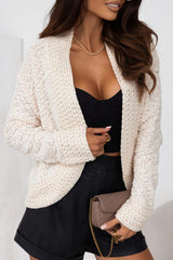 LIZAKOSHT  -  Solid Color Open Front Cardigan