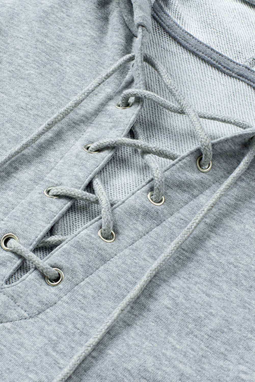 LIZAKOSHT  -  Lace Up Long Sleeve Hoodie