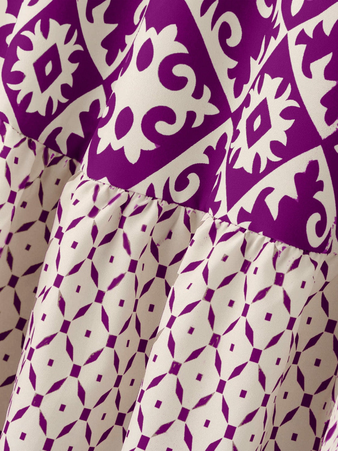 LIZAKOSHT  -  Geometric Elastic Waist Maxi Skirt