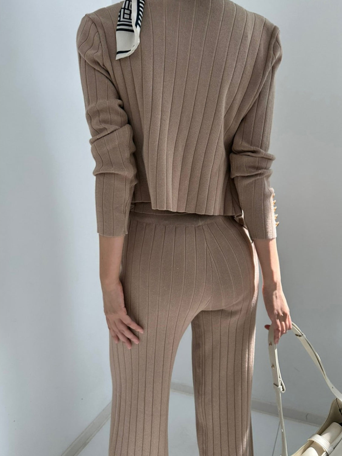 LIZAKOSHT  -  V-Neck Tank, Cardigan and Pants Three-Piece Sweater Set
