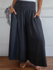 LIZAKOSHT  -  Full Size Smocked Wide Leg Pants with Pockets