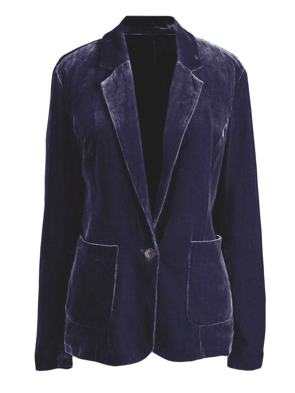 LIZAKOSHT  -  Pocketed Button Up Lapel Collar Blazer
