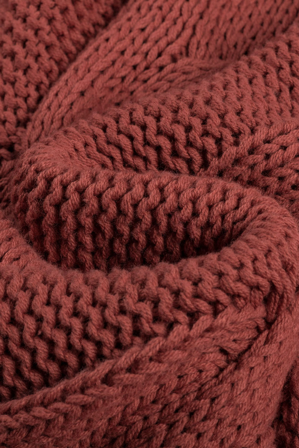 LIZAKOSHT  -  Cable-Knit Turtleneck Dropped Shoulder Sweater