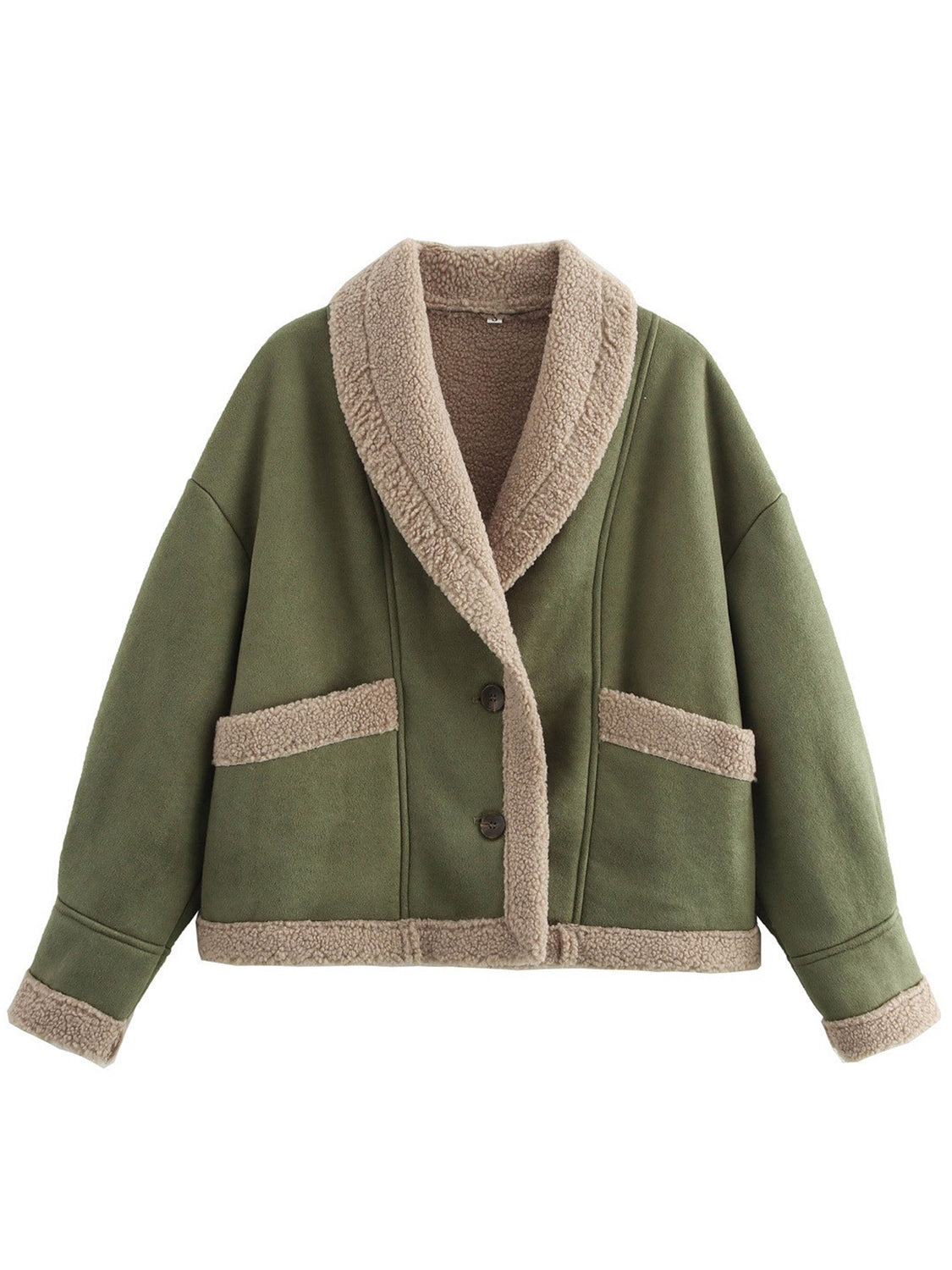 LIZAKOSHT  -  Collared Neck Long Sleeve Jacket