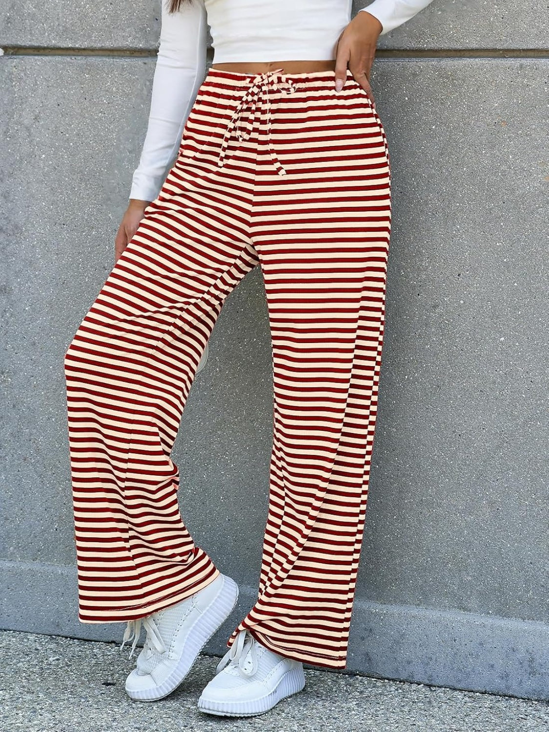 LIZAKOSHT  -  Lovelet Striped Wide Leg Pants