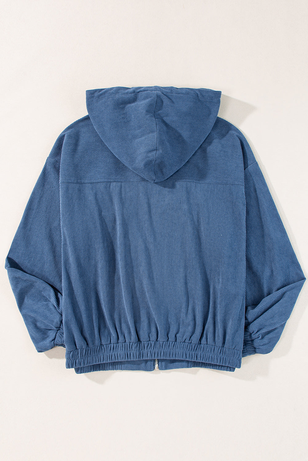 LIZAKOSHT  -  Pocketed Zip Up Long Sleeve Hooded Jacket