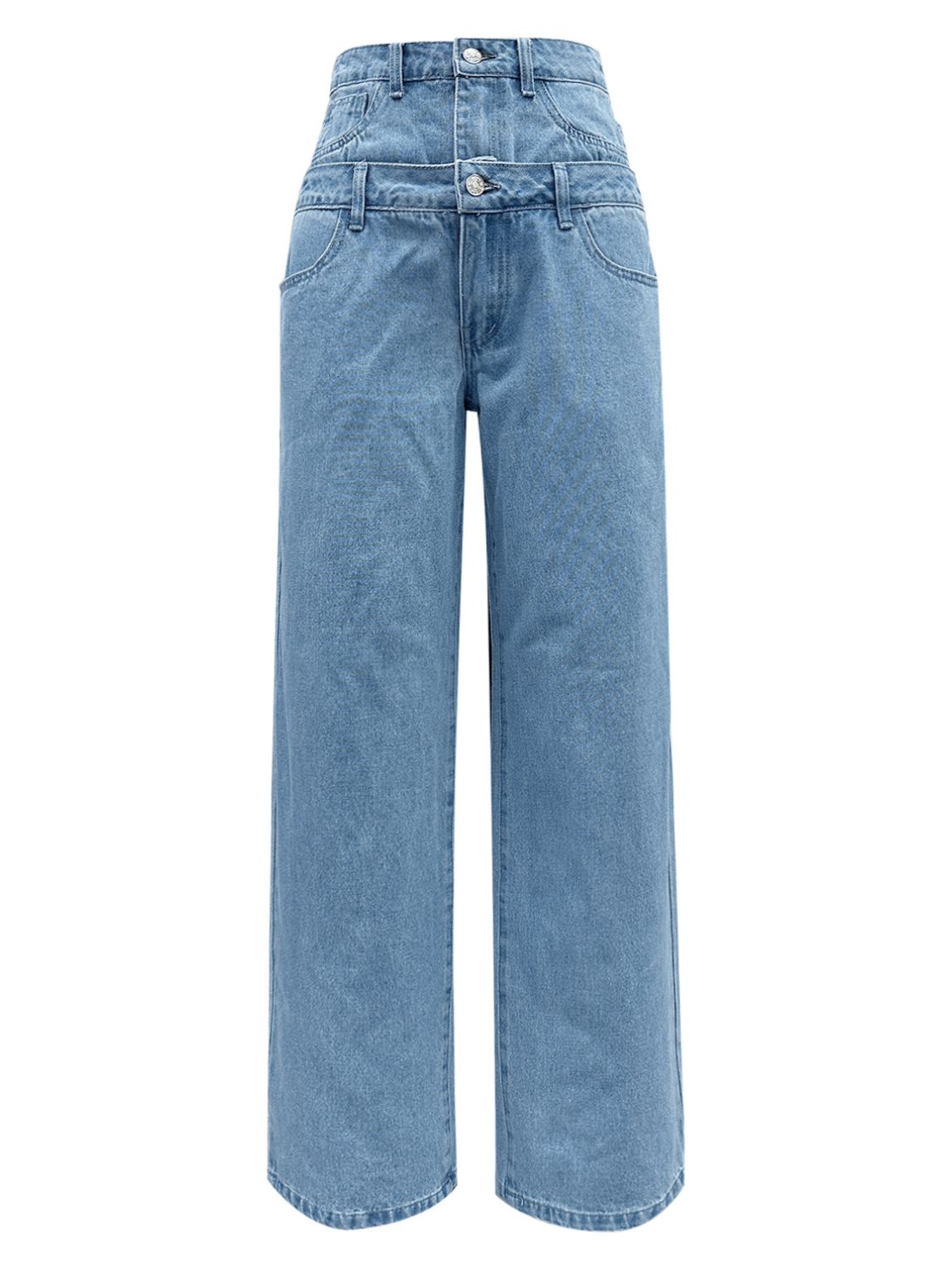 LIZAKOSHT  -  Faux Layered High Waist Jeans