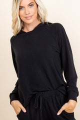 LIZAKOSHT  -  Super Lady Full Size Long Sleeve Hoodie and Tied Pants Set