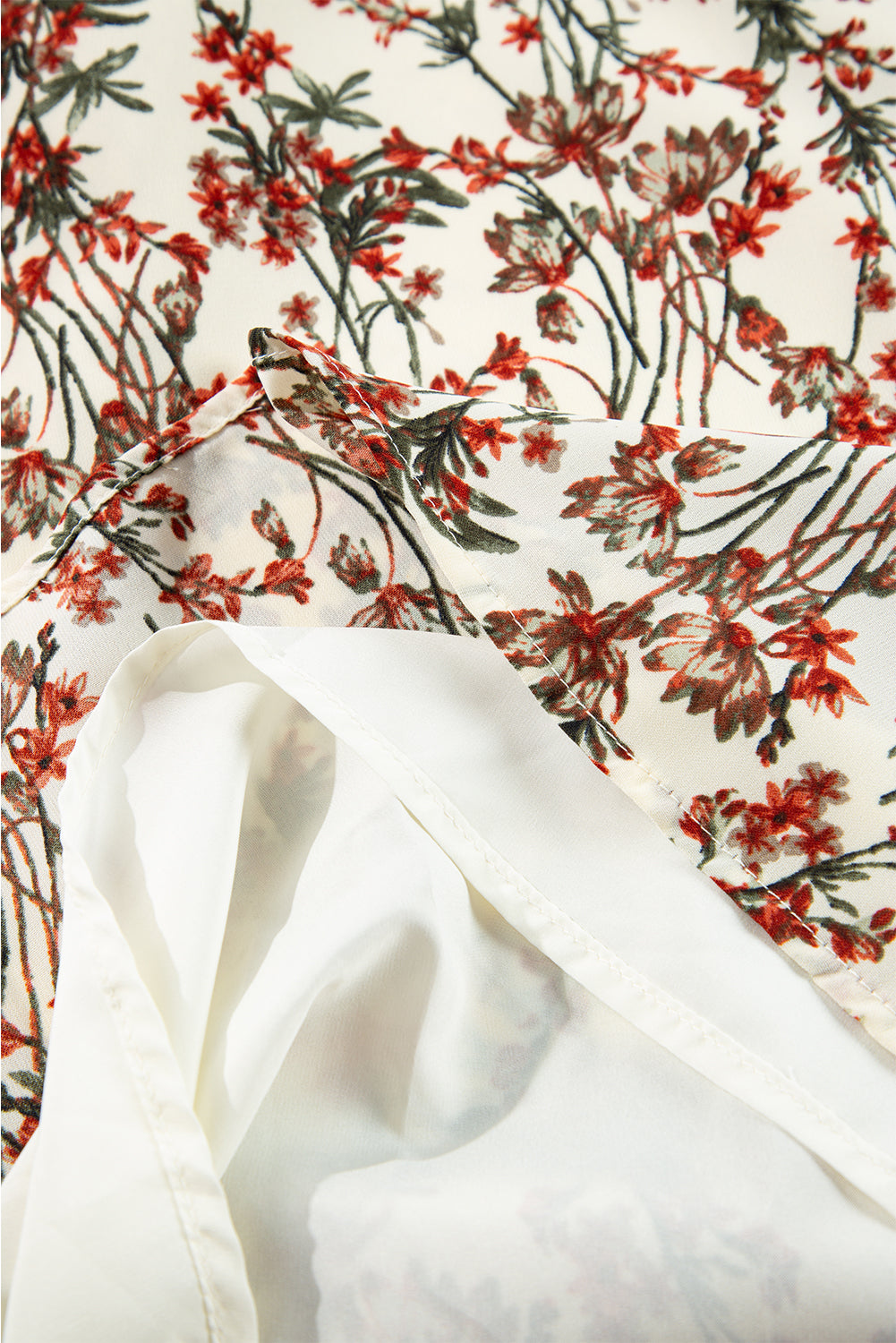 LIZAKOSHT  -  Floral Round Neck Long Sleeve Dress