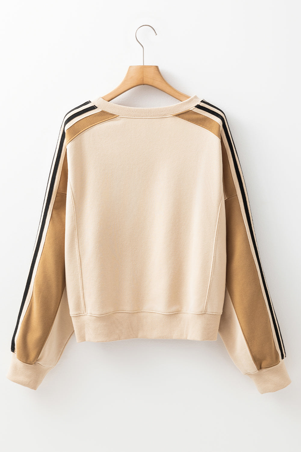 LIZAKOSHT  -  Contrast Round Neck Long Sleeve Sweatshirt