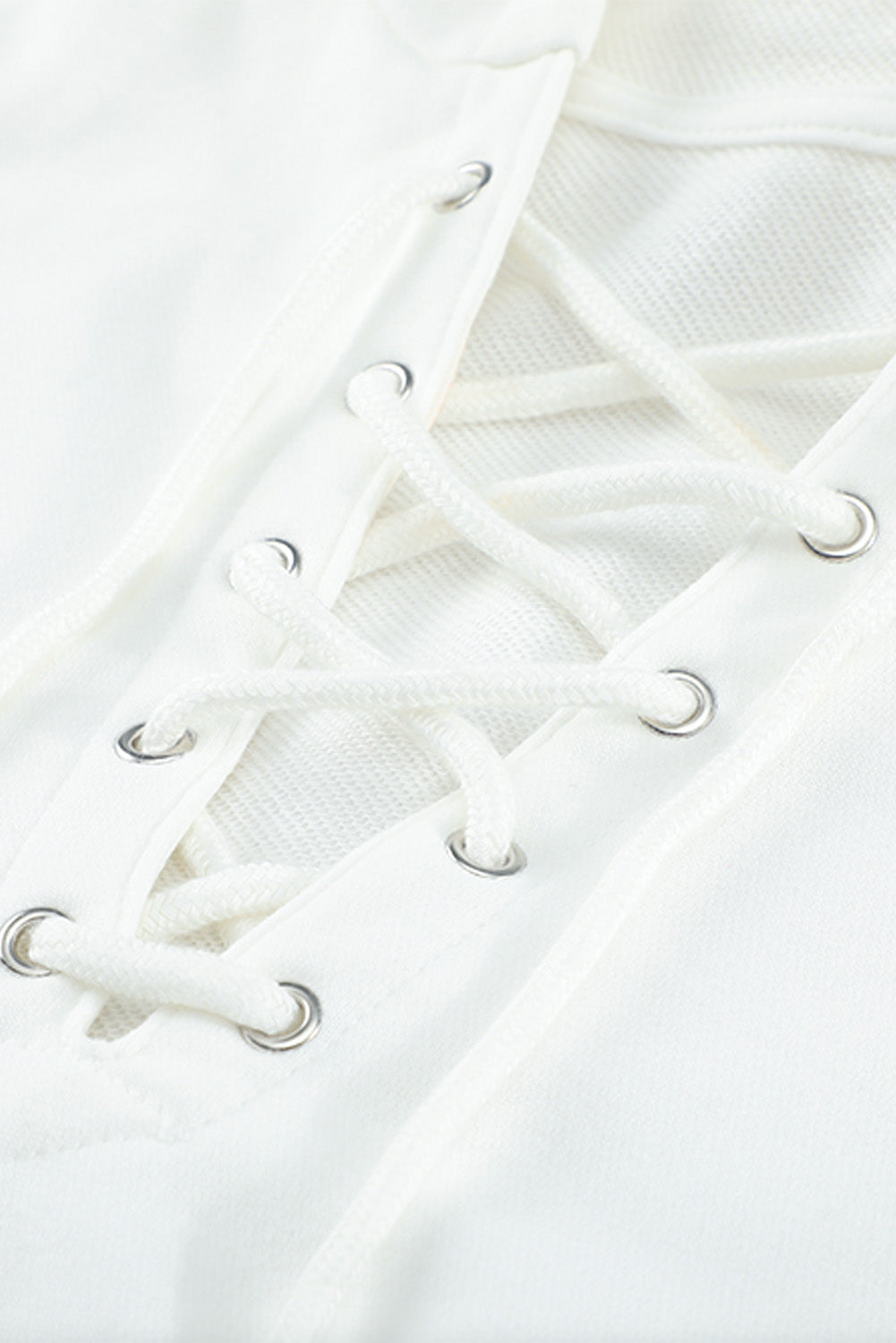 LIZAKOSHT  -  Lace Up Long Sleeve Hoodie
