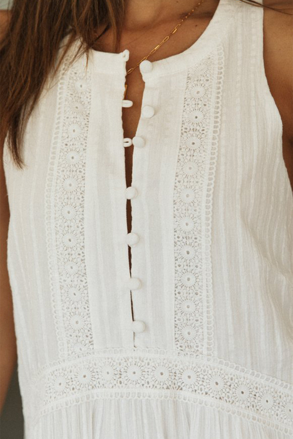 LIZAKOSHT  -  Half Button Sleeveless Mini Dress