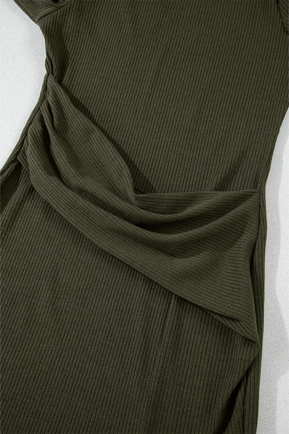 LIZAKOSHT  -  Slit Round Neck Long Sleeve Mini Dress