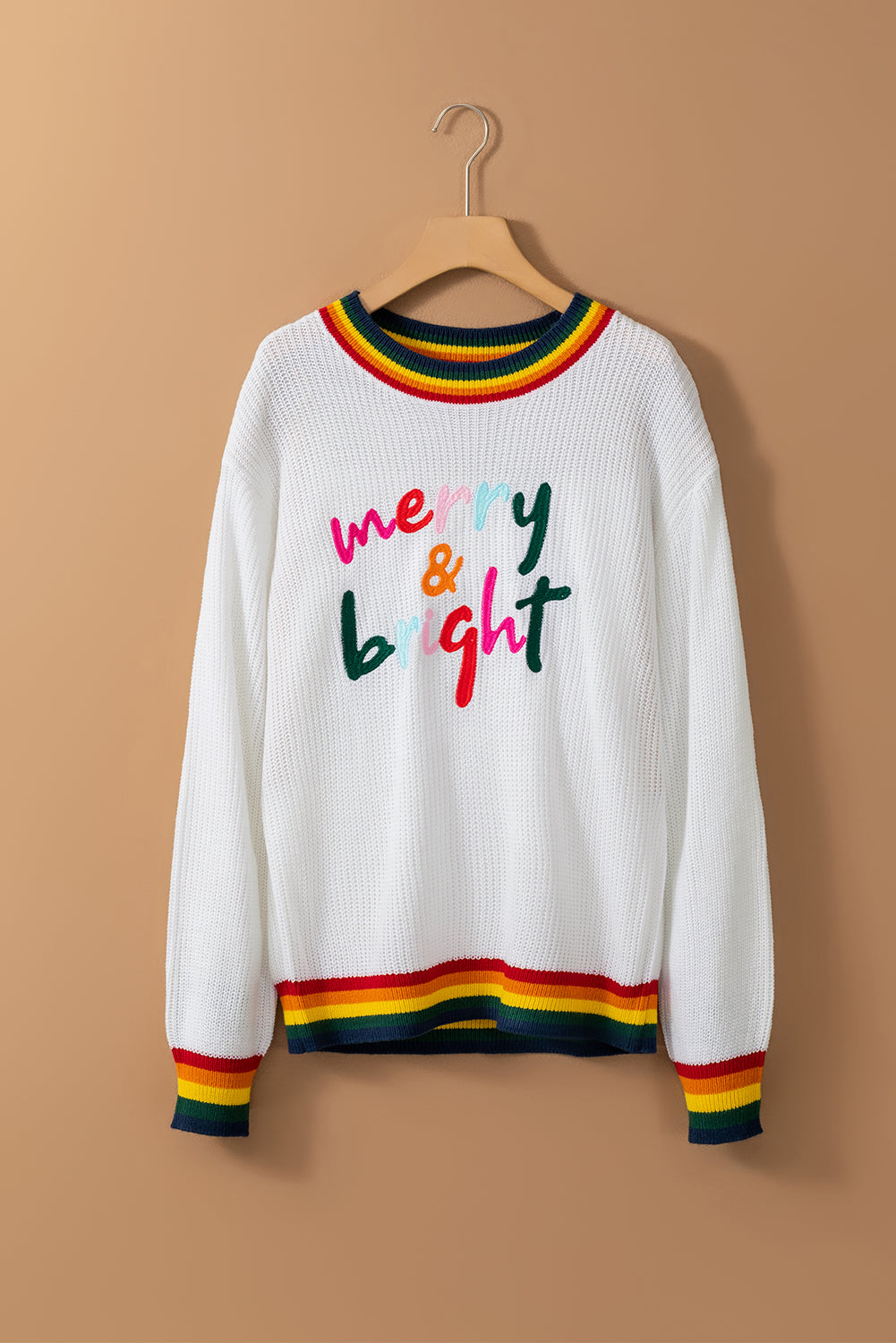 LIZAKOSHT  -  MERRY & BRIGHT Ribbed Round Neck Sweater