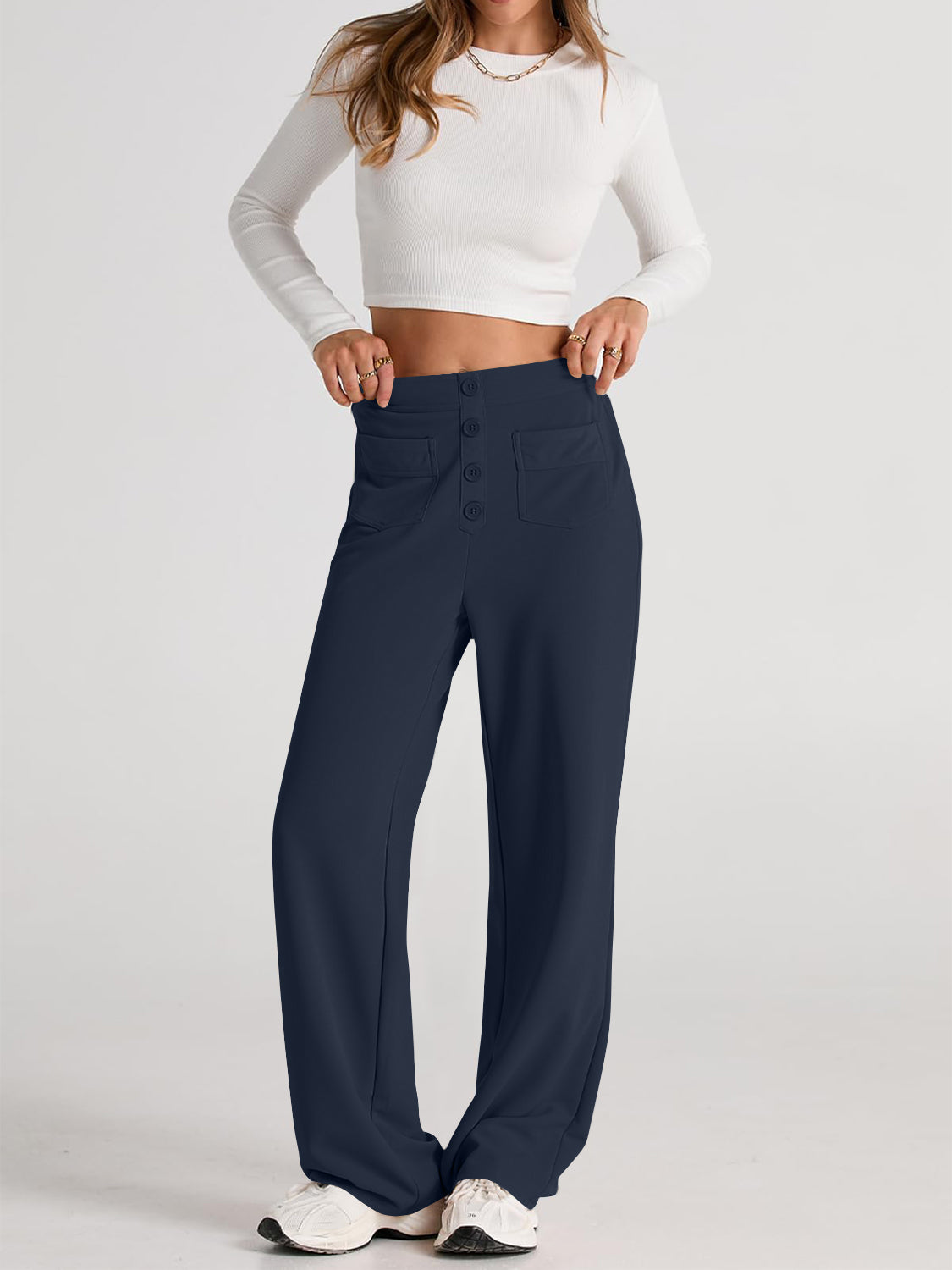 LIZAKOSHT  -  High Waist Wide Leg Pants