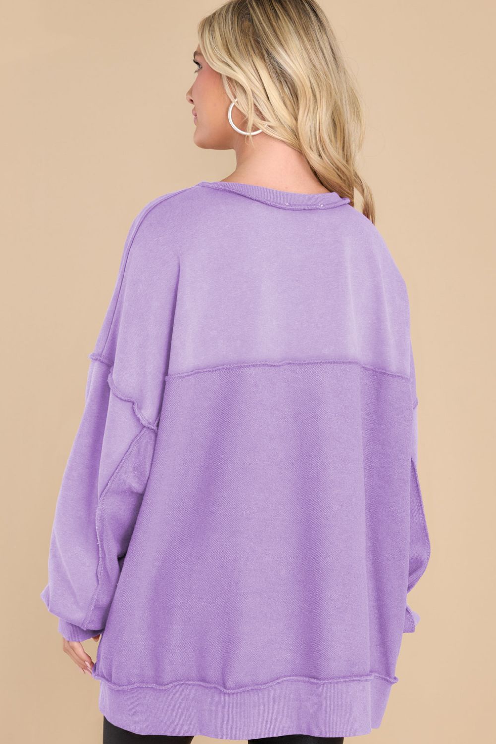 LIZAKOSHT  -  Exposed Seam Long Sleeve Sweatshirt