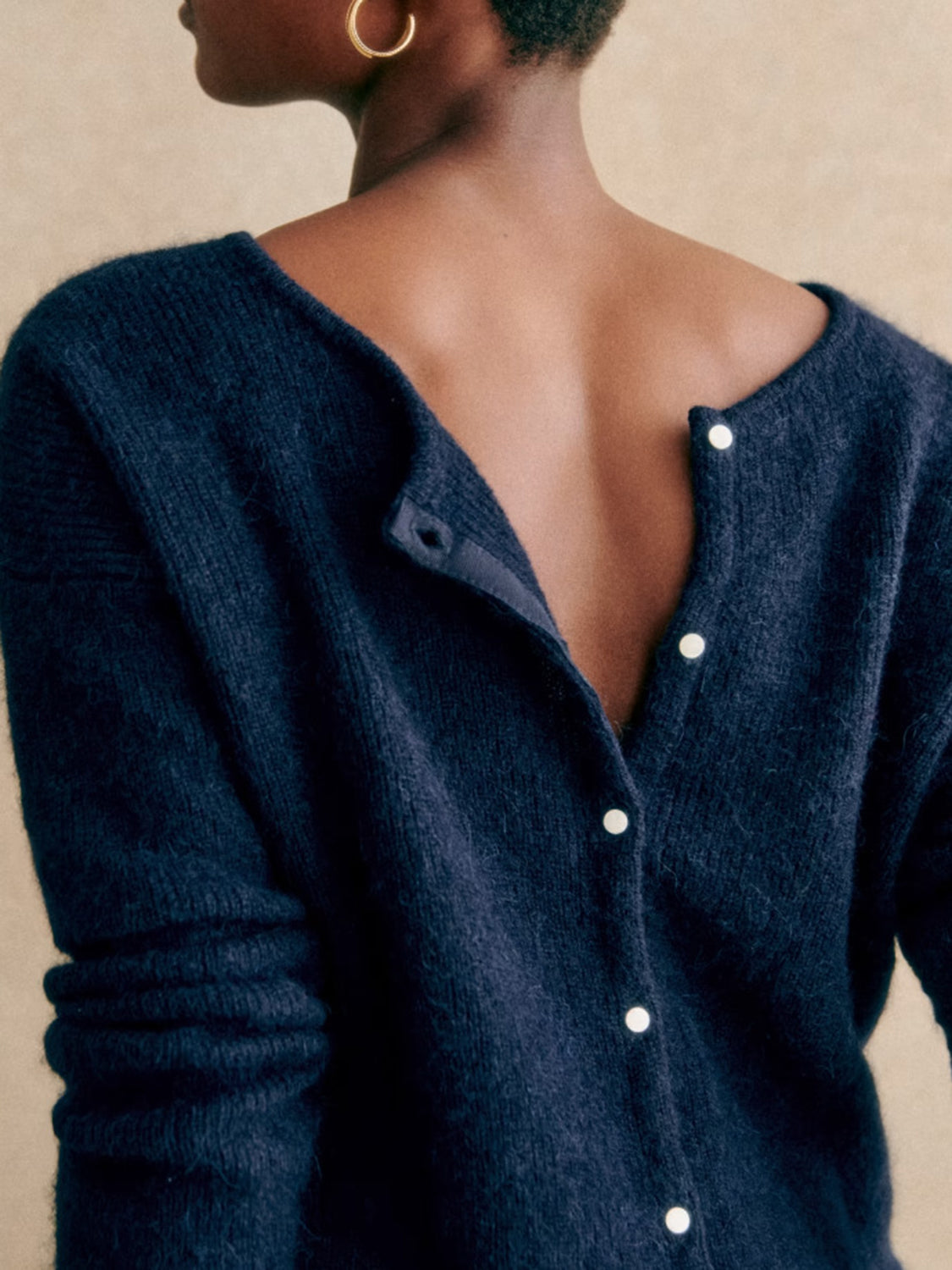 LIZAKOSHT  -  Button Down Long Sleeve Sweater