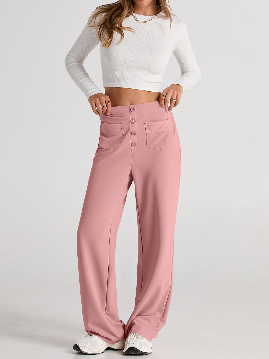 LIZAKOSHT  -  High Waist Wide Leg Pants