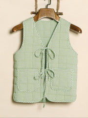 LIZAKOSHT  -  Tied Sleeveless Vest Coat